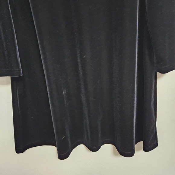 Jacqueline Ferrari Black Velvet Dress Size 8 Stretch Holiday Cocktail Elegant - Picture 4 of 6